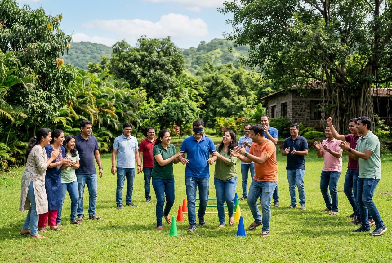 Corporate team outdoor activity